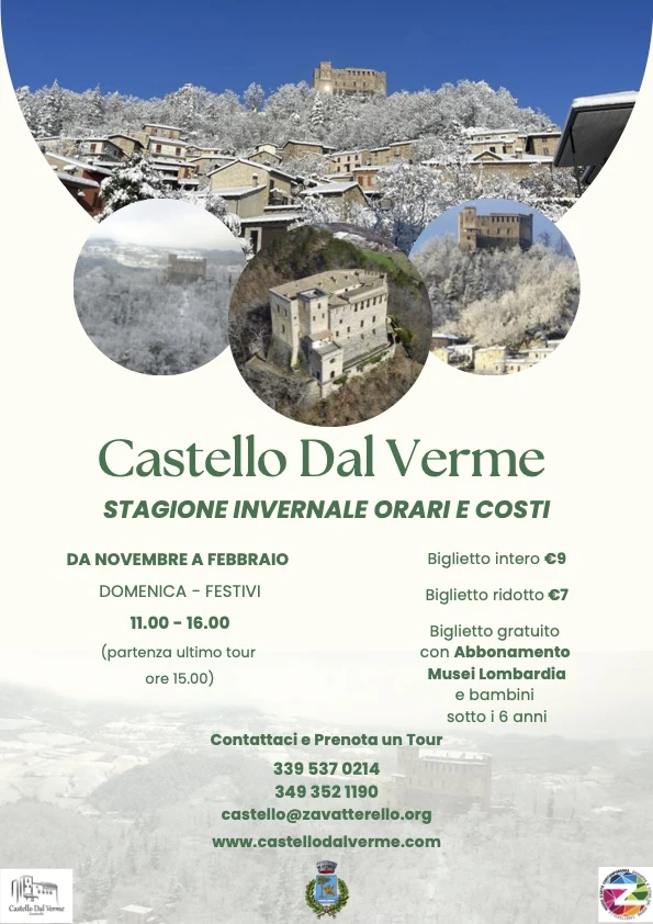 Costi e Orari Castello dal Verme stagione invernale 2025